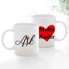 Çılgıntrend Kişiye Özel Isimli Çift Taraflı Baskılı Aşk Temalı Kupa Bardak - Sevgiliye Hediye