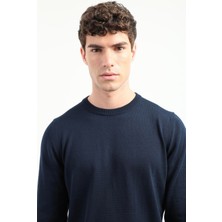 Dufy Erkek Regular Fit Bisiklet Yaka Lacivert Triko
