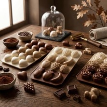 Bg Store 15 Gözlü Silikon Çikolata ve Buz Kalıbı - Yapışmaz Esnek Pralin ve Jöle Kalıbı (1 Adet, Karışık Desenli Gönderim)
