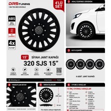 Drs Tuning Seat Uyumlu 15 Inç Kırılmaz Parlak Siyah Jant Kapağı 1 Takım 4 Adet NO:320
