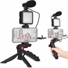 Valor Telefon Tutucu Mini Mikrofonlu Tripod Vlog Çekim Video