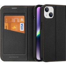 Renas Store Dux Ducis iPhone 14 Plus 6.7 Kılıf Skin x Pu Deri Manyetik Kapaklı Kılıf Magnetic Folio CASE-(5775)
