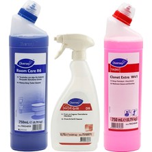 Diversey Profesyonel Ev Temizlik Seti - Ağır Yağ, Kireç ve Kir Sökücü (Banyo + Tuvalet + Mutfak) 750 ml 3'lü Set