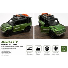 Vardem 18 cm Die-Cast Off-Road Suv Çek Bırak Metal Oyuncak Araba – Açılabilir Kapılı Yeşil Jeep Modeli