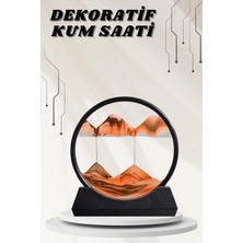 Renas Store Dekoratif Kum Sulu Kum Saati Yuvarlak Şık Kum Tablosu Kum Saati Şeklinde Kum Tablo