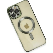 Renas Store Newface Iphone 12 Pro Max Kılıf Kross Magneticsafe Kapak - Koyu Yeşil