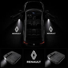 OtoÇizgi Yeni Renault Kapı Altı Logo Projektör LED Işığı 2\'li Set Pilli Kablosuz Kapı Karşılama Lambası