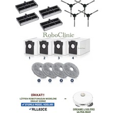 Roboclinic Dreame L10S Pro Ultra Heat Robot Süpürge ( RLL82CE ) Uyumlu Fırça, Filtre, Mop, Toz Torbası 16 Parça
