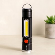 Renas Store Zoomlu USB Şarjlı Metal El Feneri