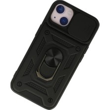 Renas Store Newface Iphone 13 Kılıf Pars Lens Yüzüklü Silikon - Siyah