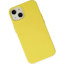 Renas Store Newface Iphone 14 Plus Kılıf Nano Içi Kadife Silikon - Sarı