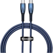 Bg Store Glimmer Series 100W 100 cm Pd Type-C Şarj Kablosu Mavi