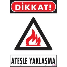 Kap Kaç Dikkat Ateşle Yaklaşma Uyarı Levhası 25X35 KOD:850