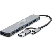 Renas Store USB Type-C 3.0 Hub 7 Port Gri HDX7827