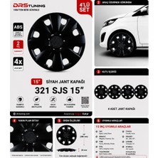 Drs Tuning Renault Uyumlu 15 Inç Kırılmaz Parlak Siyah Jant Kapağı 1 Takım 4 Adet NO:321