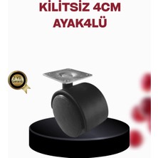 Valor 4 cm Döner Ayak Kilitsiz 4 Adet Mobilya ve Sehpa Ayağı
