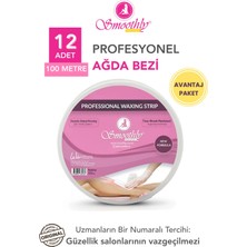Smoothly Profesyonel Ağda Bezi 12 Adet | 100 Metre Dev Boy | Ekstra Dayanıklı Sir Ağda Bezi