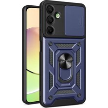 Renas Store Newface Samsung Galaxy A16 5g Kılıf Pars Lens Yüzüklü Silikon - Lacivert