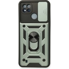 Mey Ithalat®  Realme C11 2021 Kılıf Pars Lens Yüzüklü Silikon - Yeşil