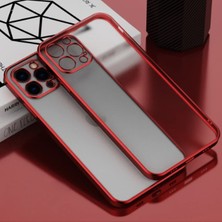 Renas Store iPhone 11 Pro 5.8inç Renkli Kenar Şeffaf Kılıf Kamera Korumalı KILIF-(5775)