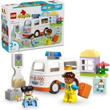 Bg Store Town Ambulans ve Sürücü 10447-2 Yaş ve Üzeri Çocuklar Için Eğitici ve Yaratıcı Oyuncak Yapım Seti (19 Parça)