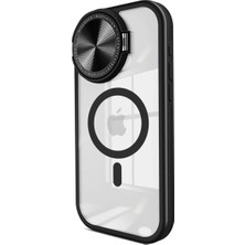 Renas Store Newface Iphone 15 Pro Kılıf Teleskop Lens Magsafe Silikon Kapak - Siyah