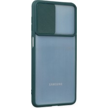 Kap Kaç Galaxy M52 5g Kılıf Palm Buzlu Kamera Sürgülü Silikon - Yeşil