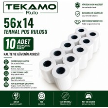 Tekamo 56X14 Termal Pos Yazarkasa Rulosu 10 Adet 1 Paket