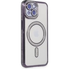 Renas Store Iphone 13 Kılıf Joke Simli Magneticsafe Kılıf - Derin Mor