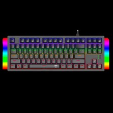 T-Dagger Balı, T-TGK311-BL, USB Kablolu, Türkçe Q,  Rainbow Backlight, Blue Mekanik Switch, 87 Tuşlu, Gaming Klavye