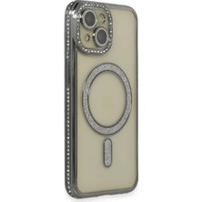 Renas Store Apple iPhone 13 Kılıf Joke Simli Magneticsafe Kılıf - Gri