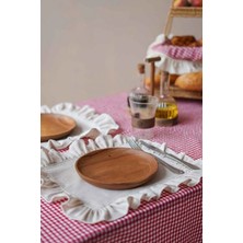 Kai Home 6lı Ham Keten Fırfır Detaylı Amerikan Servis/ Supla 40CM