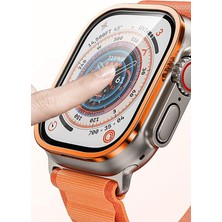 Kap Kaç Watch Ultra 49MM Alüminyum Kasa Cam Ekran Koruyucu - Turuncu