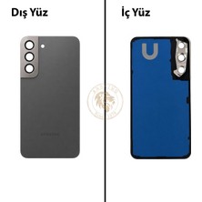 Arsking Samsung S22 Grafit Arka Kapak Arka Cam Batarya Kapağı Lazer Kesim Kapak Pil Kapağı Back Cover