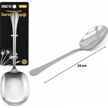 Nevamel® Metal Servis Kaşığı - 25 cm - Krom Renk