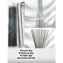 Yılmaz Nargile Tavuk Kanat Şişi 10 Adet,burgulu Kare Domates-Patlıcan Şişi 10 Adet,ciğer Şişi 10 Adet