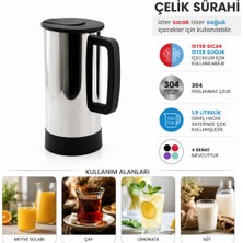 Renas Store Gri - Paslanmaz Çelik Sıcak - Soğuk Çelik Sürahi (5528)
