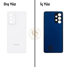 Arsking Samsung A53 Beyaz Arka Kapak Arka Cam Batarya Kapağı Lazer Kesim Kapak Pil Kapağı Back Cover