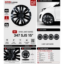 Drs Tuning 15 Inc Kırılmaz Sks Parlak Siyah Jant Kapağı 1 Takım 4 Adet NO:347