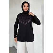 Julude Taşlı Tesettür Anne Penye Bluz P-00021461