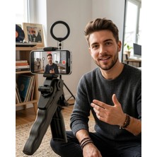 Renas Store Katlanabilir Telefon Standı Mini Tripod Masaüstü Video Çekim Tutucu