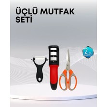 Renas Store Çok Fonksiyonlu Mutfak Makas Seti – 3 Makas Bileyici ve Soyacak Dahil