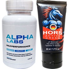 TeknoKapsül Alpha Labs Erkeklere 60 Lı Özel Karışımlı Kaps + Hors Active Cream 50 ml Erkek Katılaştırıcı Krem