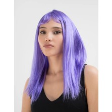 Renas Store Lila Renk Uzun Düz Parti Peruğu