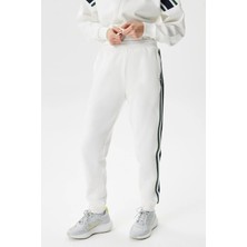 Lacoste Women's Joggers Slim Fit Renk Bloklu Organik Pamuk Kadın Eşofman Altı Beyaz