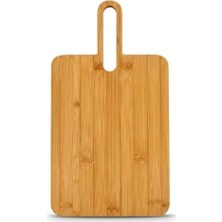 Bg Store Bambu Kesme Tahtası, Doğal Bambu Malzeme, Saplı Tasarım, Servis Tepsisi, 36X20 Cm, Peynir Sunum Tahtası