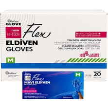 Reflex Tek Kullanımlık TPE Pudrasız Mavi Eldiven 100'lü Kutu x 20