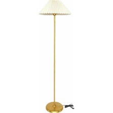 Venüs Nova Venüs Acrux | Modern Gold Metal Lambader | Krem Kısa Kırma Pvc Başlık | Ayaklı Aydınlatma