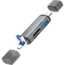 Renas Store Ally ADS-307 3 In 1 USB + Micro USB + Type-C Otg Kart OKUYUCU-(5775)
