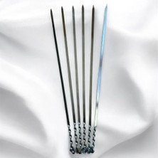 Yılmaz Nargile 6 Adet Yassı Mangal Şişi,tavuk Kanat,patlıcan Domates Sebze Şişi, 50 cm Yassı Şiş,galvaniz Şiş